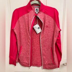 FootJoy Women's Pink Long Sleeve Full Zip Golf Jacket w Thumb Holes Size S